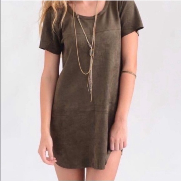 Grey suede shirt dress​​​​​ - Picture 2 of 6